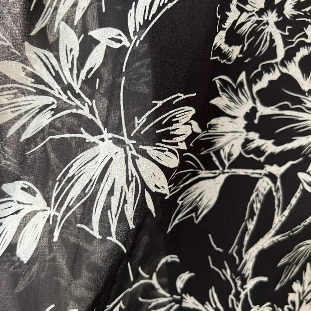 Karen Kane Hi Lo Chiffon Sleeveless V-Neck Black Dress - Picture 8 of 13